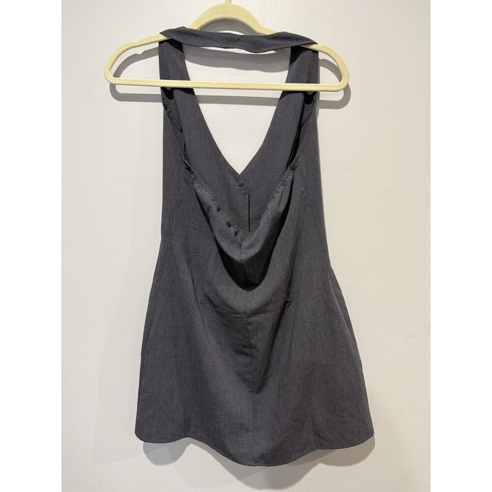 NWT Princess Polly Fenny Mini Halter Dress Button Up Gray Size 4 Chic Sleeveless - Picture 5 of 10
